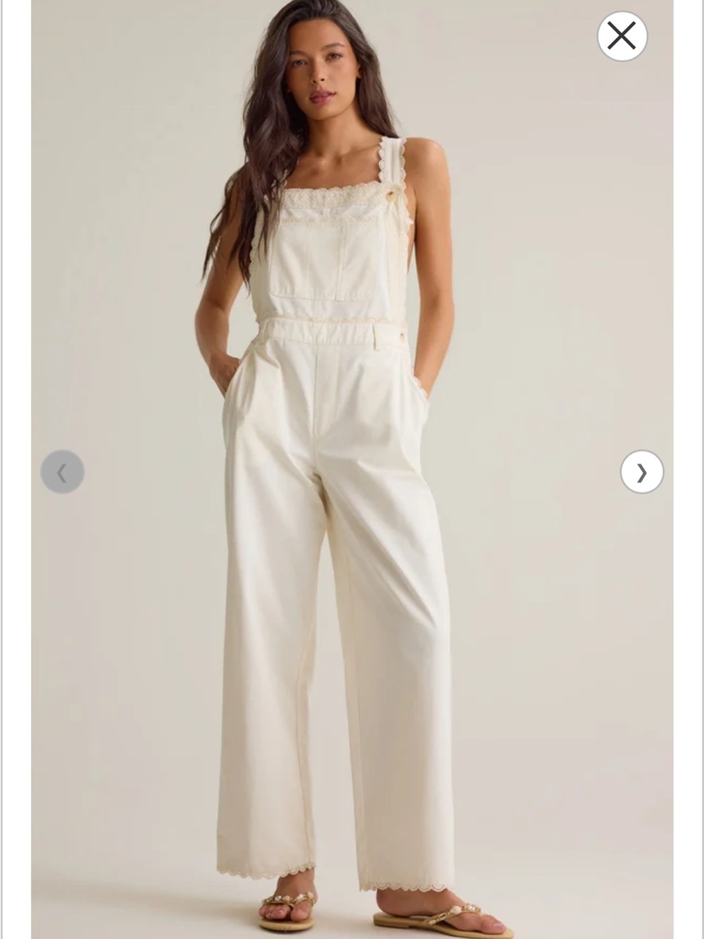 Altar'd State Ivy Lace-Trim Wide-Leg overall